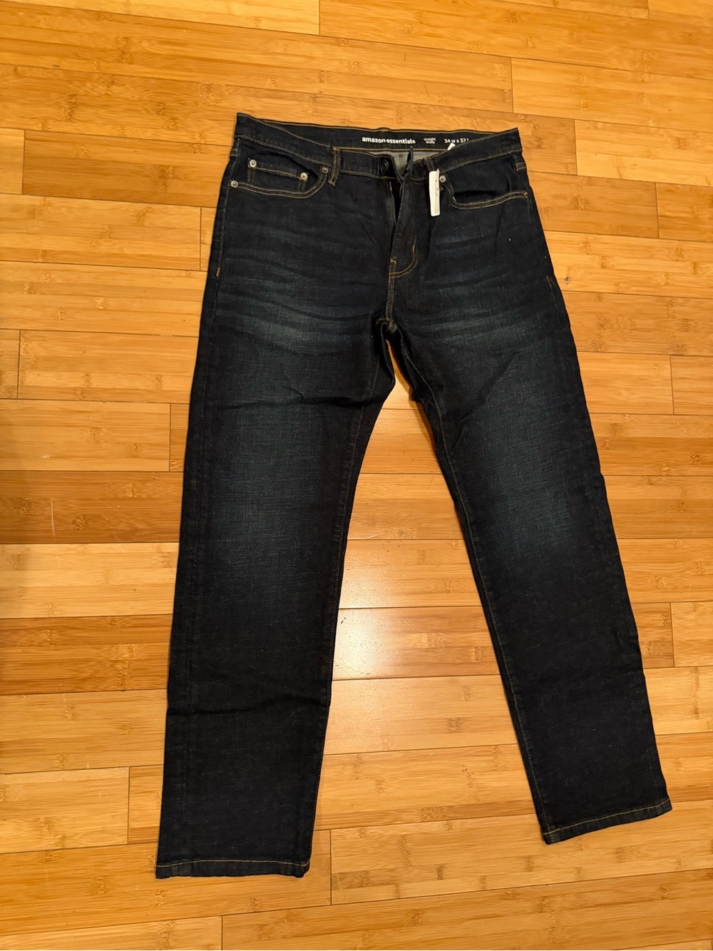 Amazon Essentials Men's Dark Indigo Slim Straight Jeans - SZ 34x32